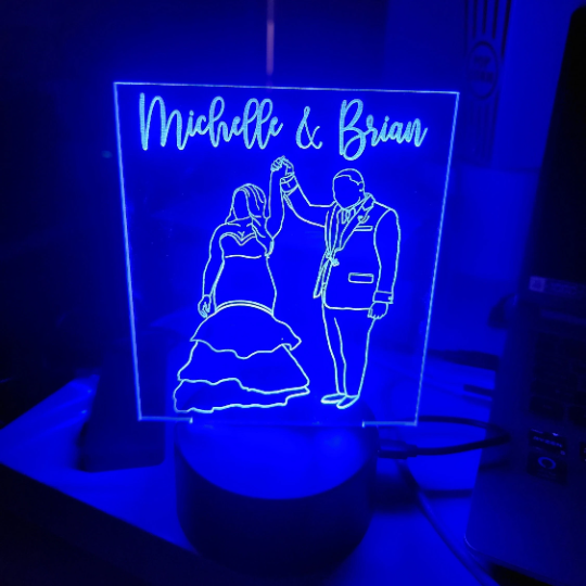 LED Photo Lamp, Acrylic Sign, Wedding, Anniversary
