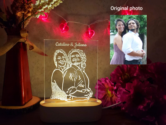 LED Photo Lamp, Acrylic Sign, Wedding, Anniversary