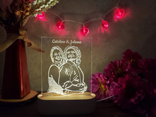 LED Photo Lamp, Acrylic Sign, Wedding, Anniversary