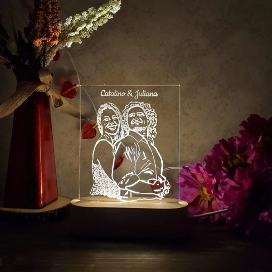 LED Photo Lamp, Acrylic Sign, Wedding, Anniversary