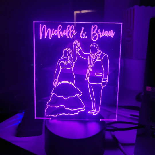 LED Photo Lamp, Acrylic Sign, Wedding, Anniversary