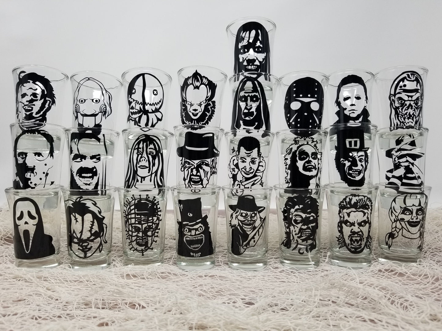 Horror Shot Glasses 50 Shot gift set - Great for a Halloween Wedding or your home