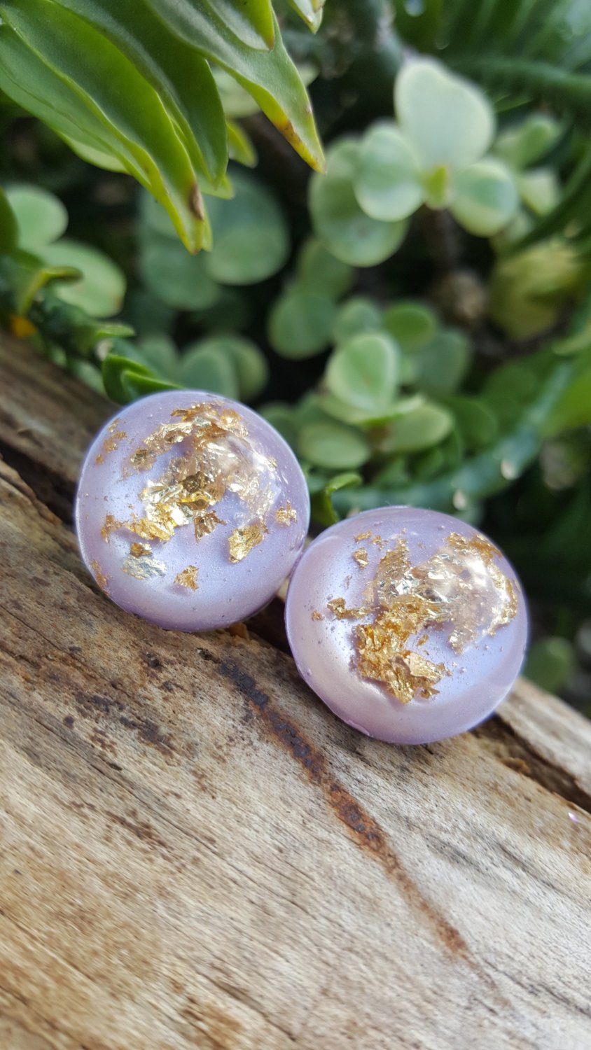 Gold Foil Resin Color Pop Earrings - CCCreationz