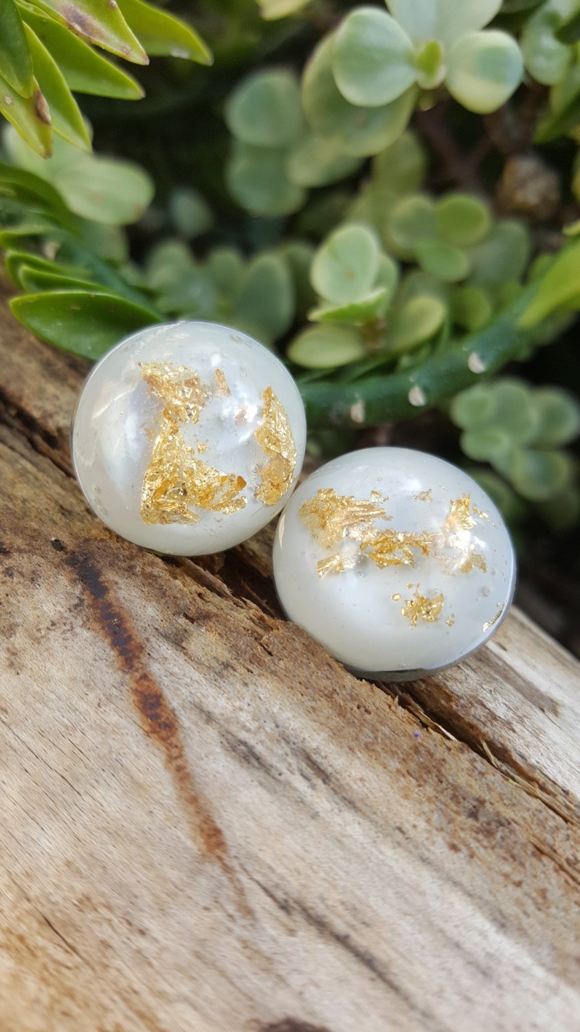 Gold Foil Resin Color Pop Earrings - CCCreationz