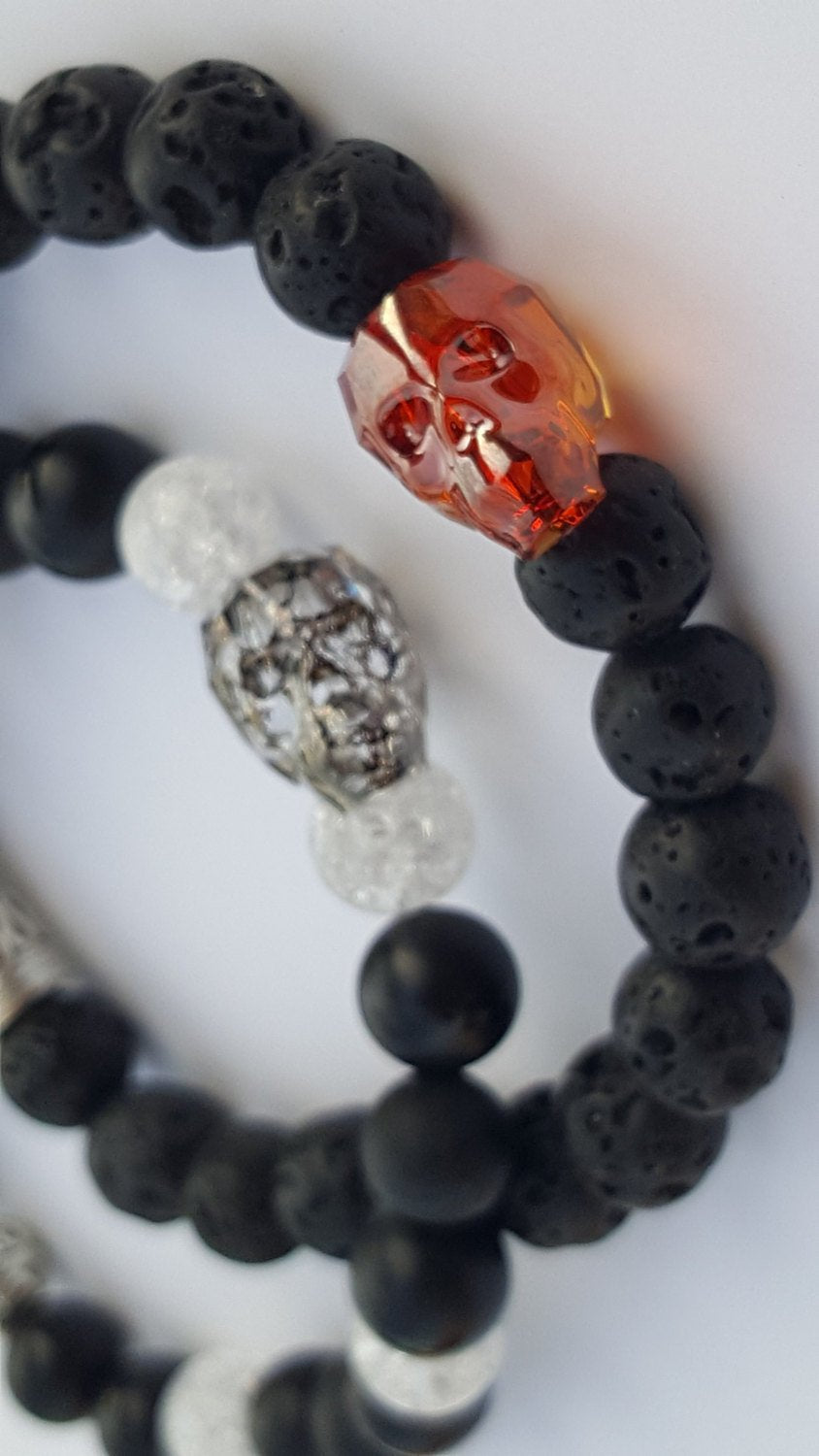 Bracelet with Swarovski Crystal Skull,Swarovski... - Artmosfair