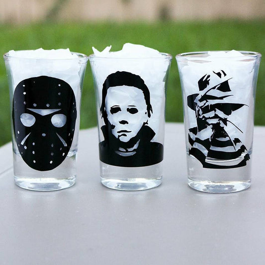 Horror Shot Glasses Set, Freddy Kruger, Jason, Micheal Myers, Horror Lover, Horror Movie - CCCreationz