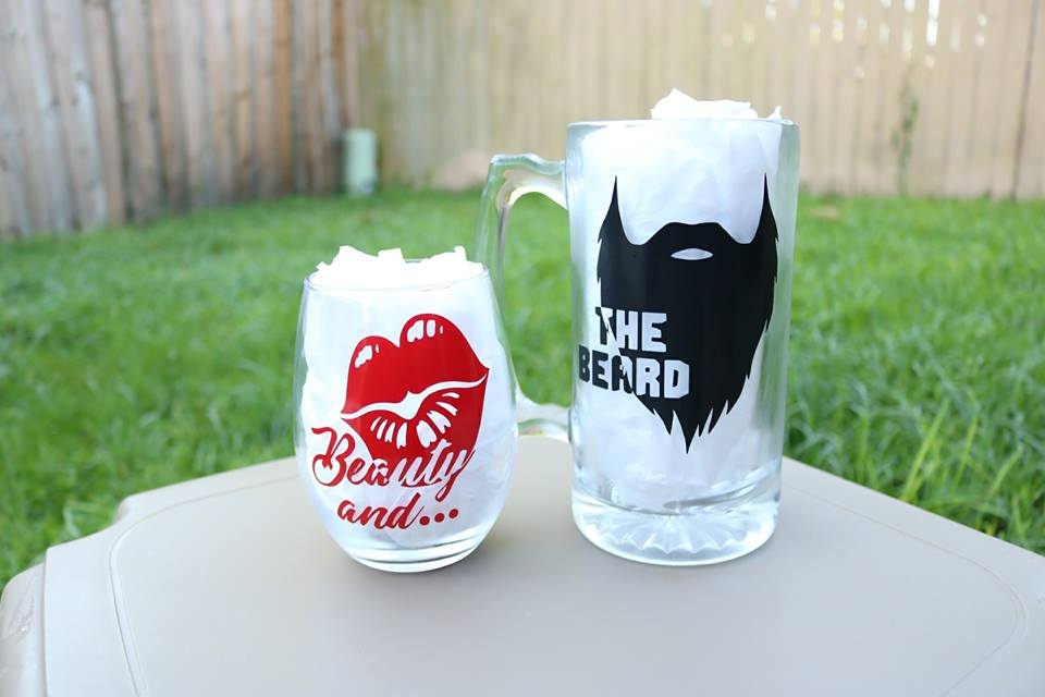 Beauty and The Beast (beard), Couple gift, matching cups, Gift for her, His and her gift - CCCreationz