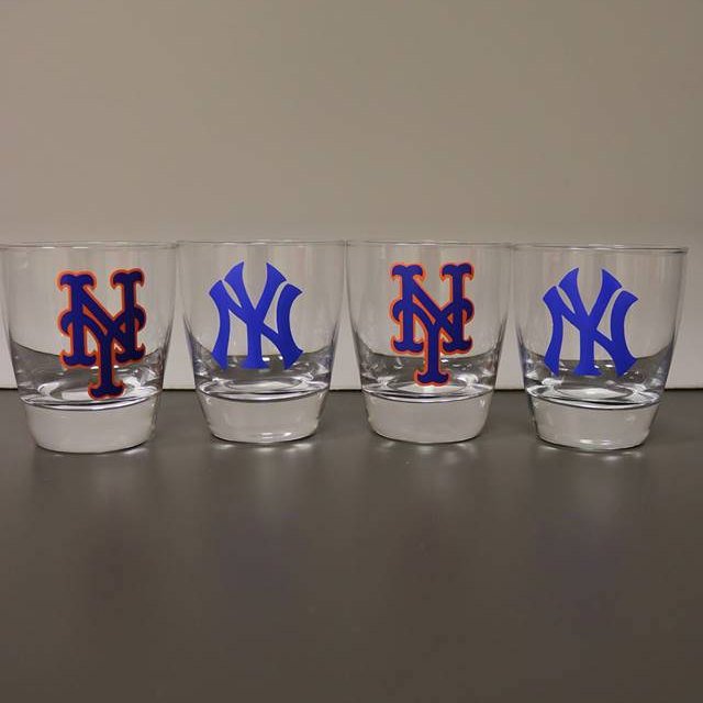 Yankees and Mets set, New York, Personalized Cups, Gift for him, world series, New York Mets - CCCreationz