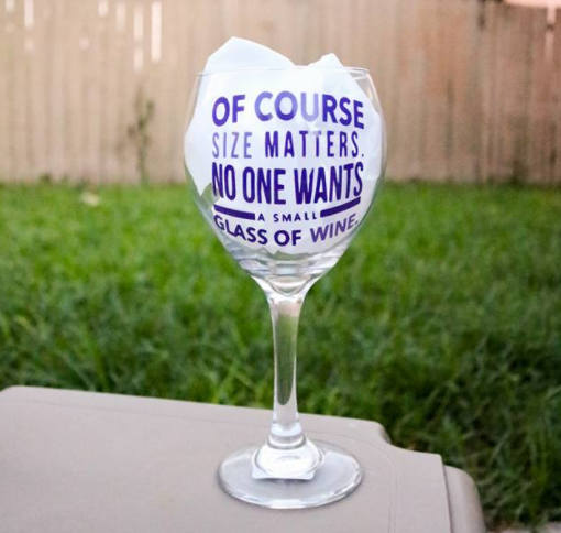 Funny Wine Glass, Gift for her, Size matters, Gag Gift, Funny Gift, Bride Gift, Bachelorette gift - CCCreationz