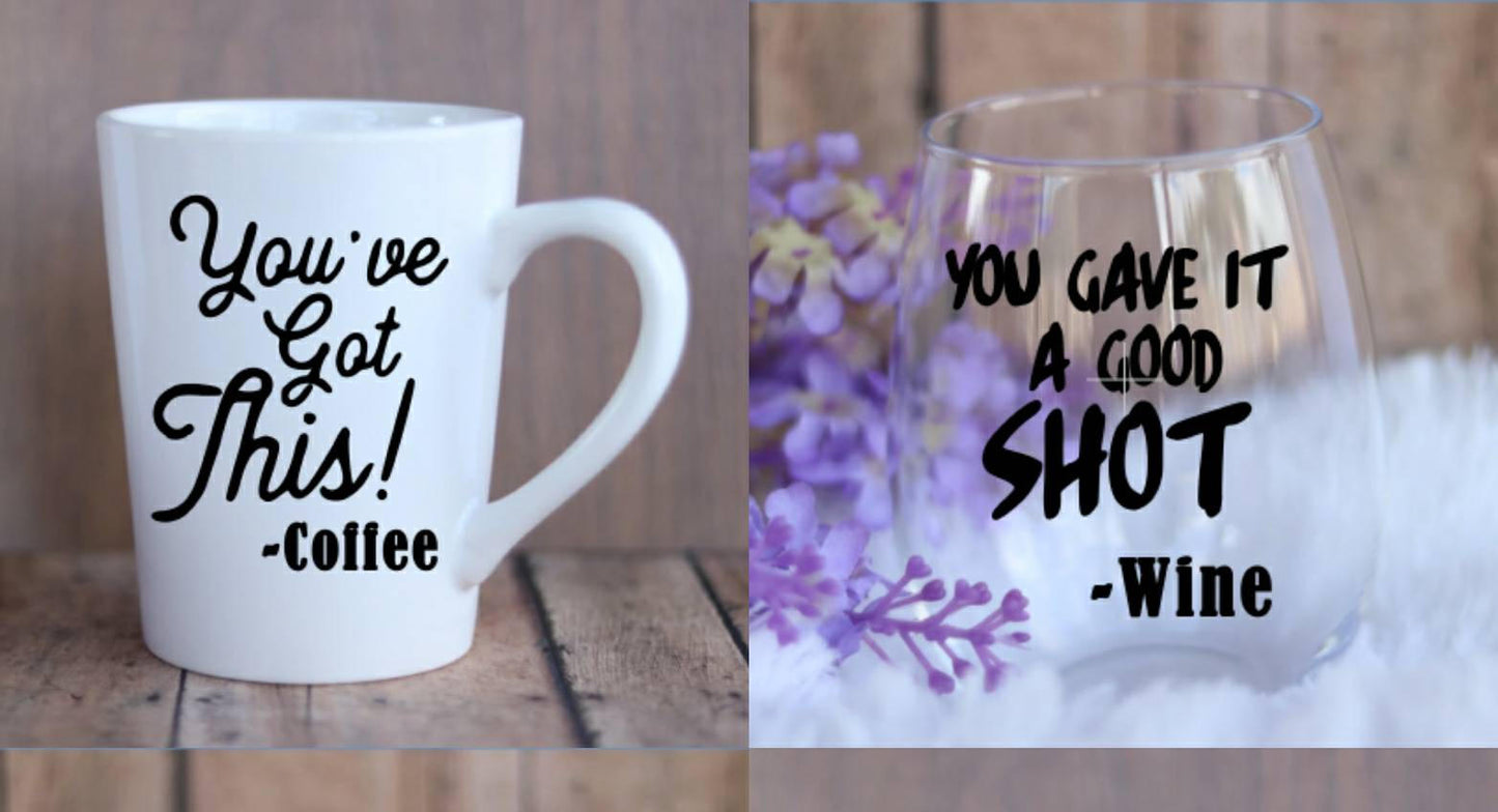 Mother's Day Gift, Gift for Mom, Funny mug, funny wine glass, mug and wine glass set, gifts for her - CCCreationz