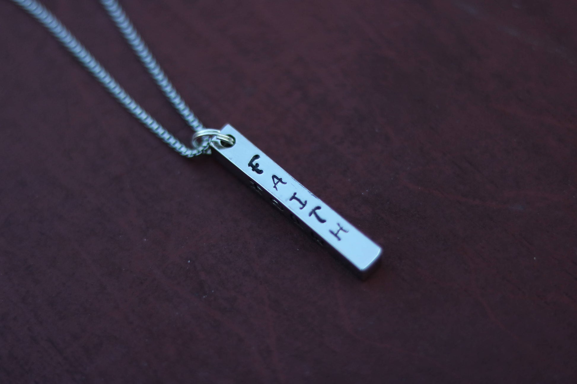 Bar Necklace 4 sided bar necklace Personalized necklace Initial necklace Name necklace - CCCreationz