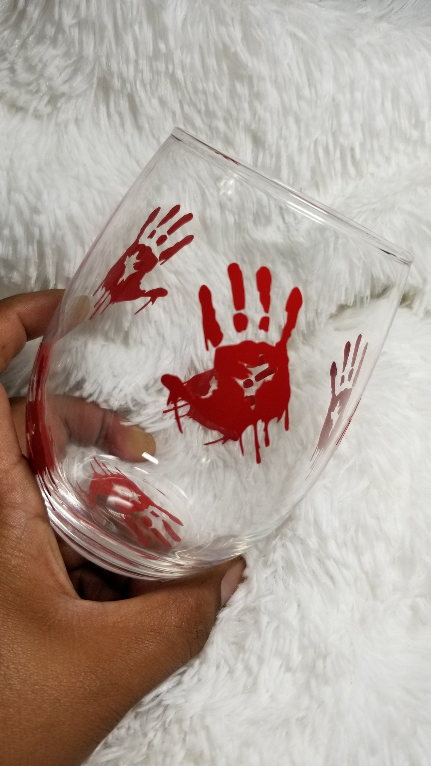 Prank Wine Glass, Cockroach, Bloody hands, Horror wine glass, Prank Gift, Halloween Wine Glass - CCCreationz