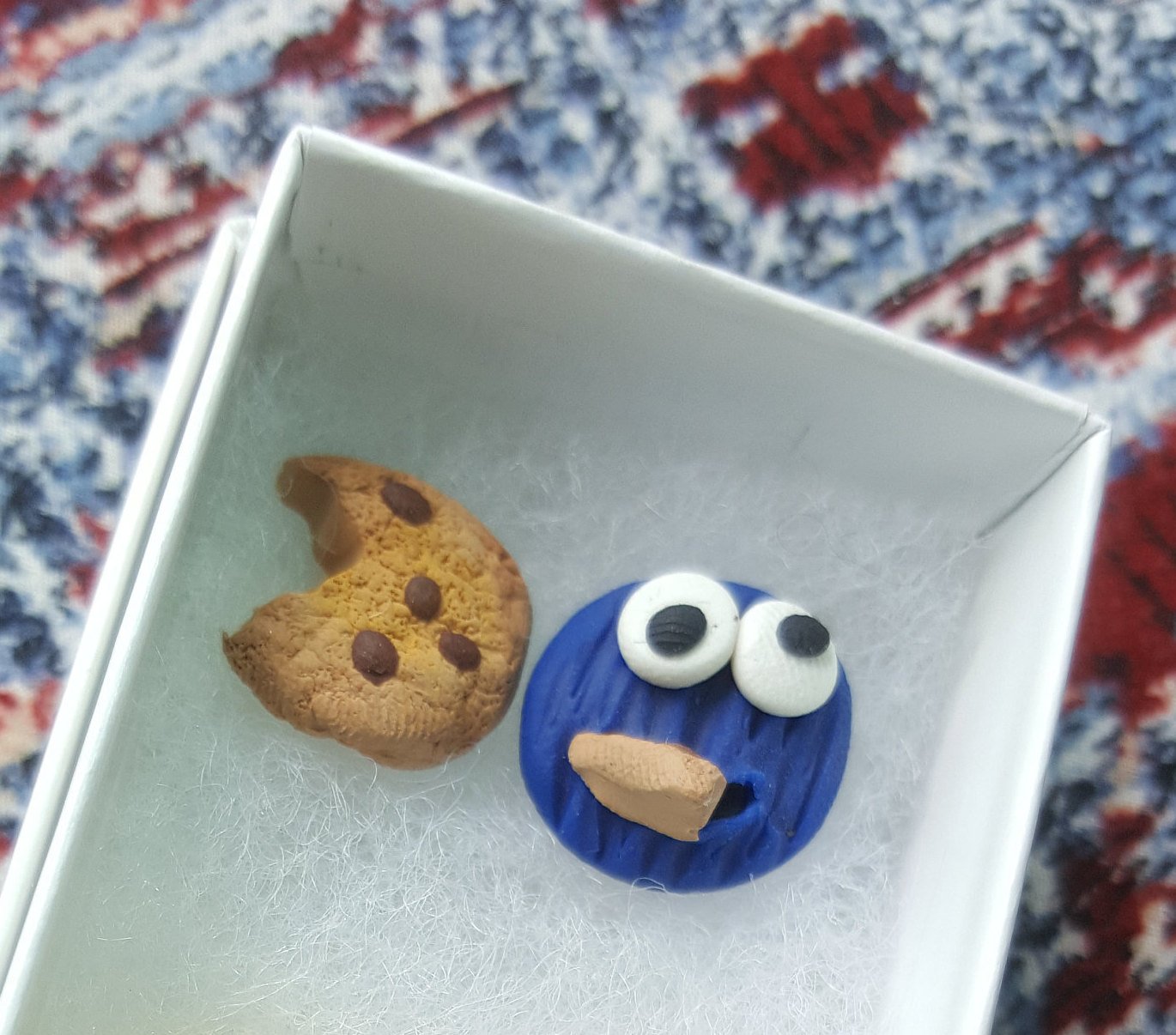 Cookie Monster earrings, Clay earrings, Cookie earrings, Disney Earrings - CCCreationz