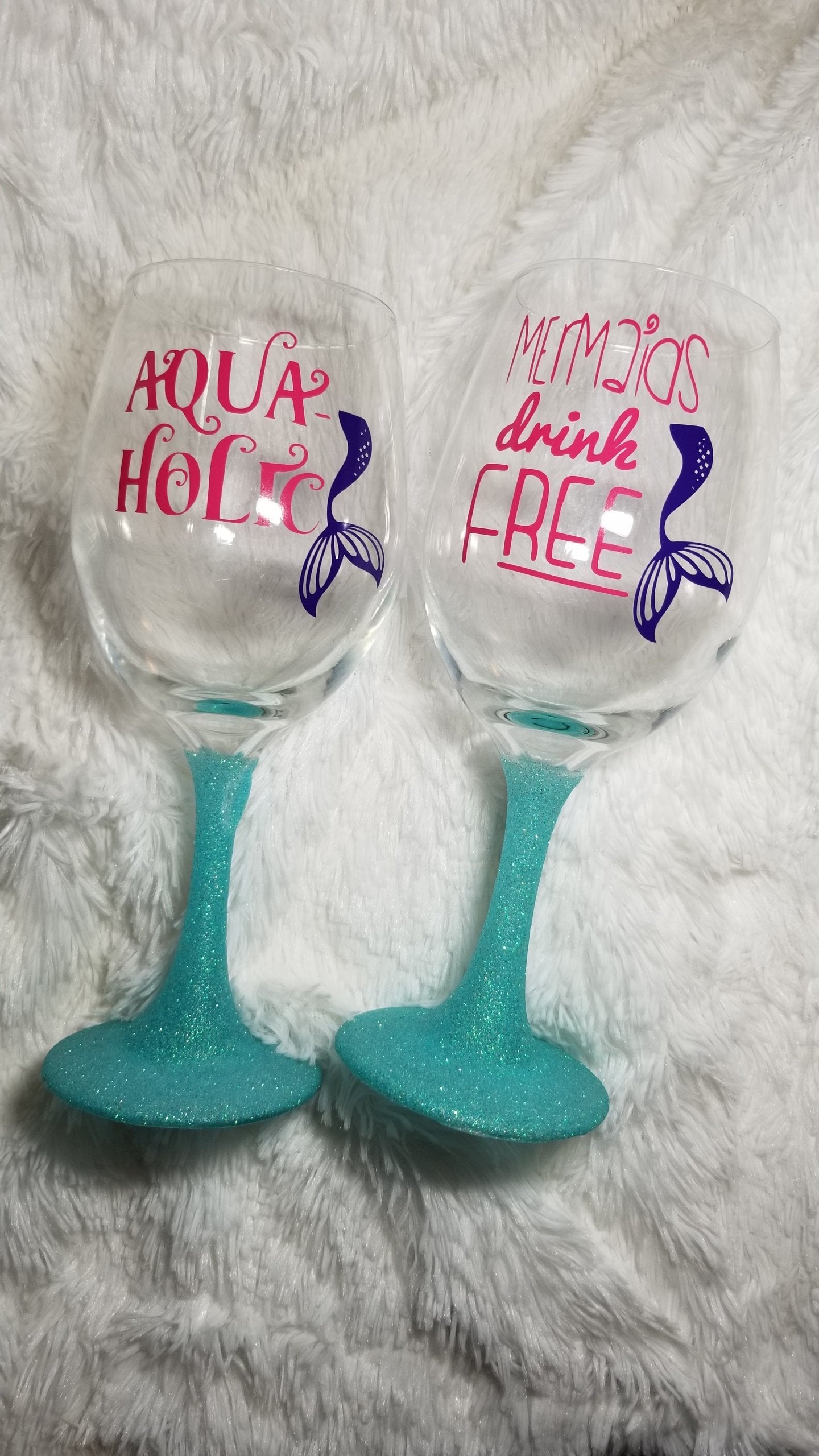 Mermaid Wine Glasses, Funny wine glass, Mermaid lover, Mermaid cup - CCCreationz