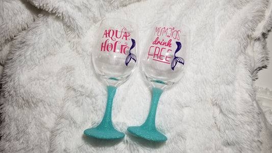 Mermaid Wine Glasses, Funny wine glass, Mermaid lover, Mermaid cup - CCCreationz