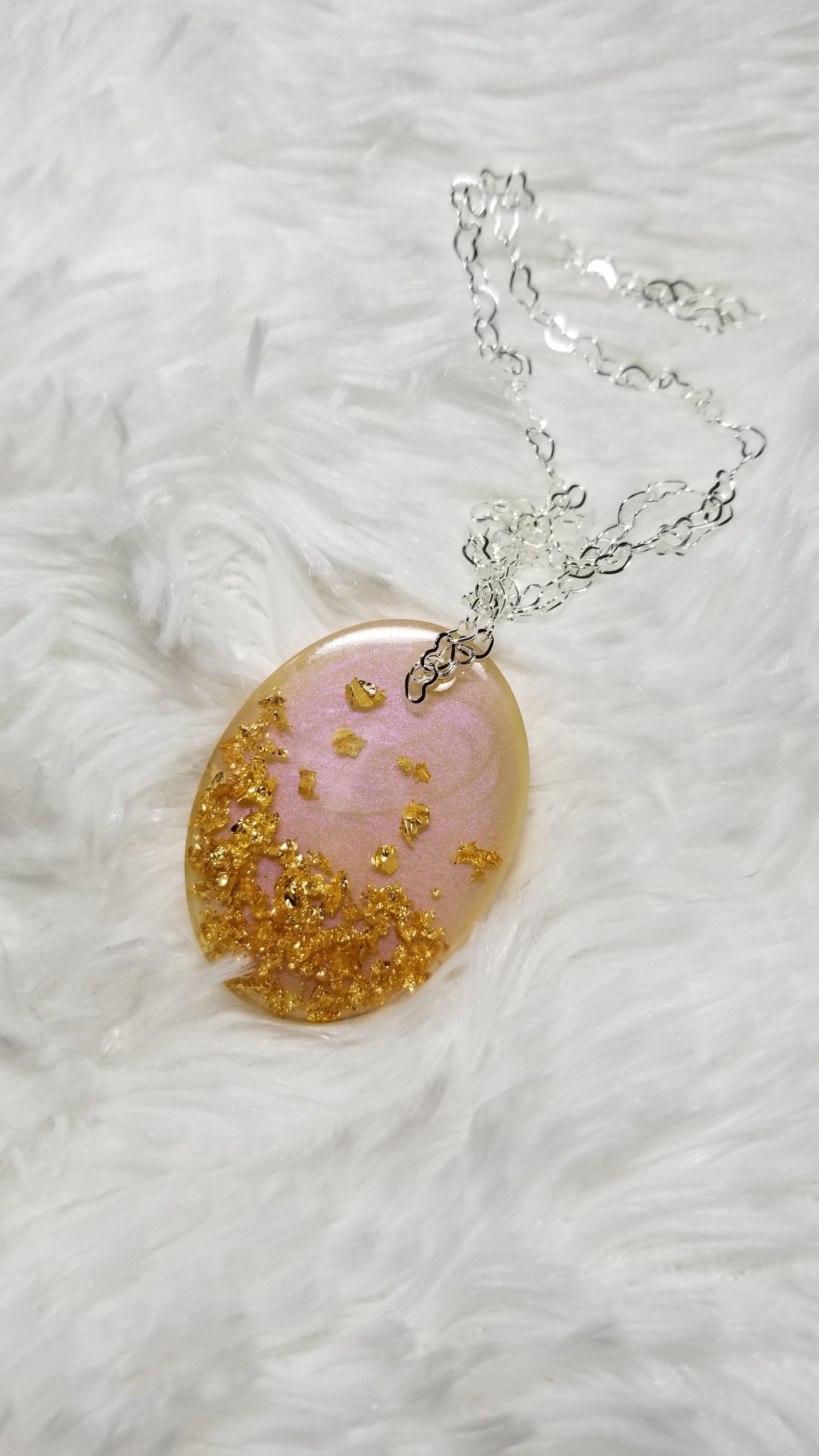 Pink Pendant, Resin Pendant, Bridal Jewelry, Bridesmaid Gift, Gold Pendant, Wedding gift - CCCreationz