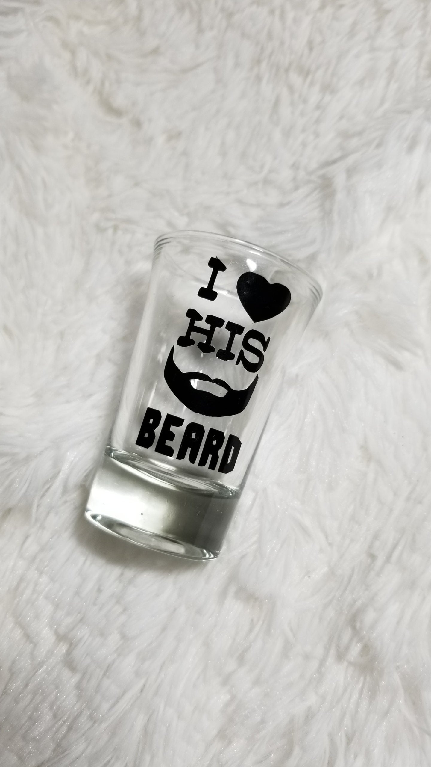 Beard lover, Butt Lover, couple gift, I love his beard, I love her butt, Custom shot glass, - CCCreationz