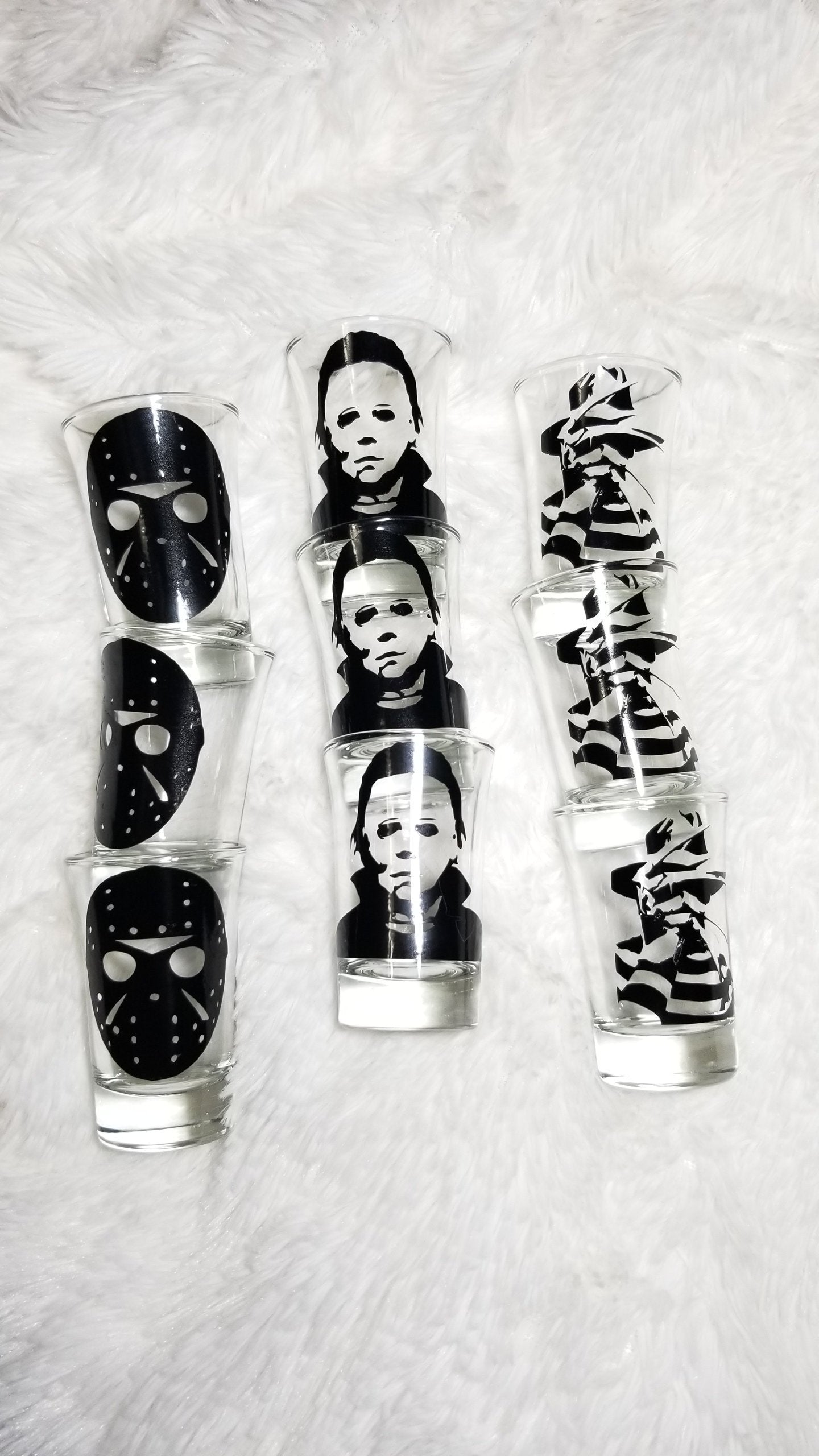 Horror Shot Glasses Set, Freddy Kruger, Jason, Micheal Myers, Horror Lover, Horror Movie - CCCreationz