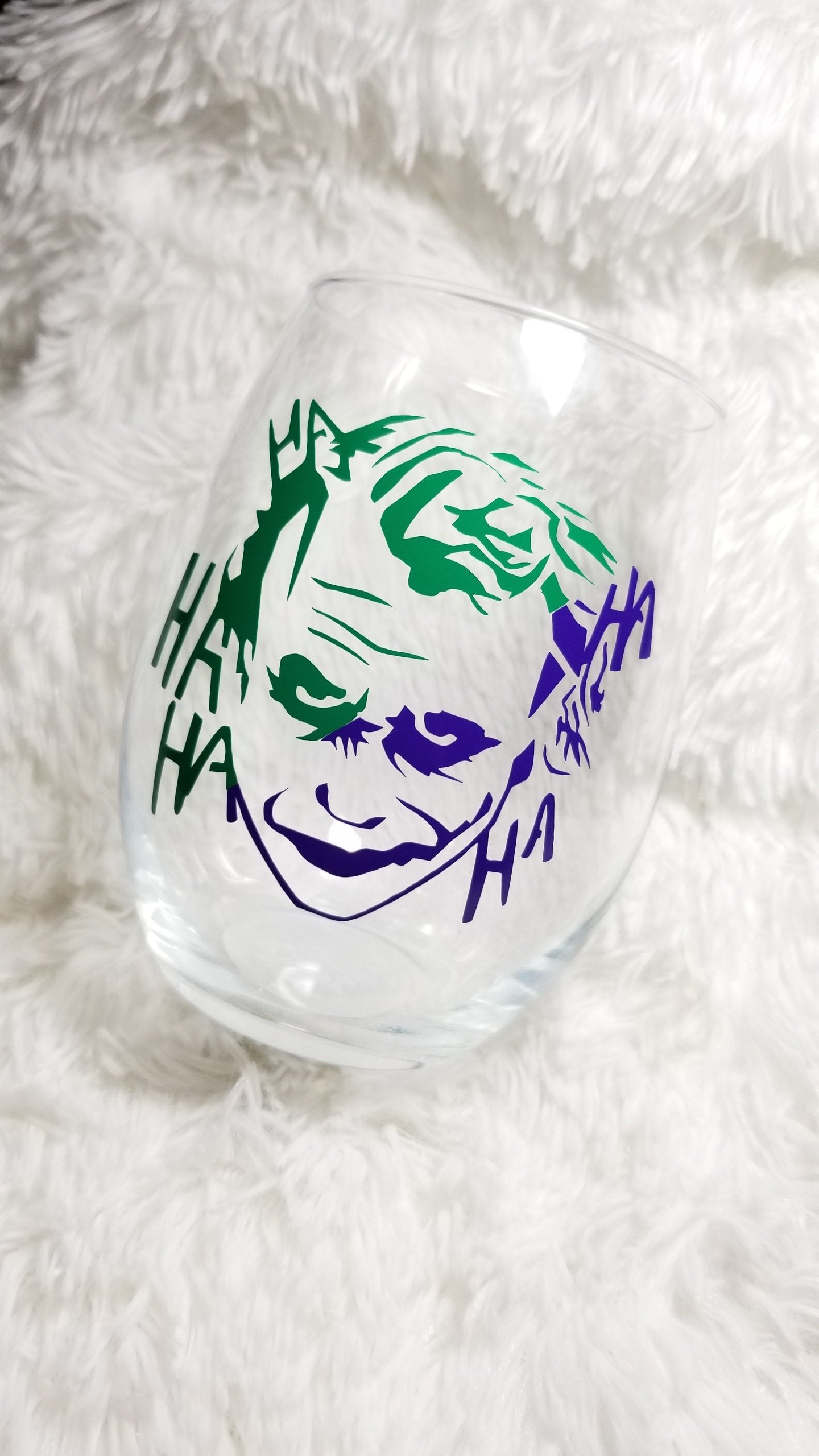 Joker, Joker wine glass, Custom wine glass, Clown, Gift for her, Comic Book, Super Hero - CCCreationz
