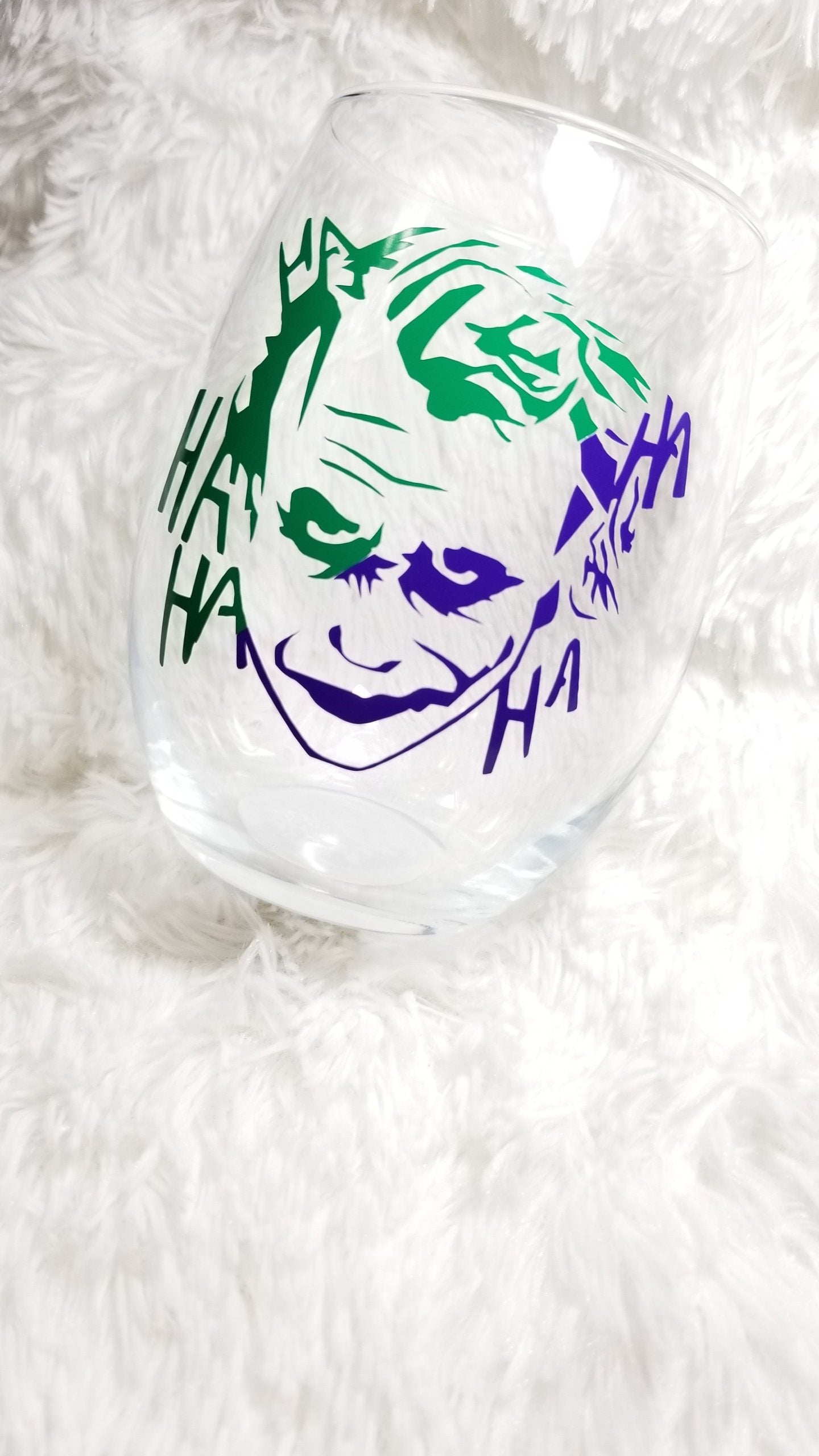 Joker, Joker wine glass, Custom wine glass, Clown, Gift for her, Comic Book, Super Hero - CCCreationz