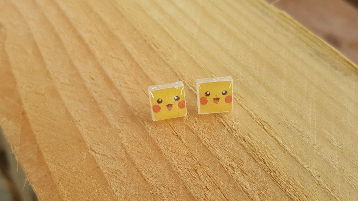 Pikachu earrings, Pokemon Earrings, Pokemon Jewelry, Pikachu gift, Pokemon gift, Pickachu stud - CCCreationz