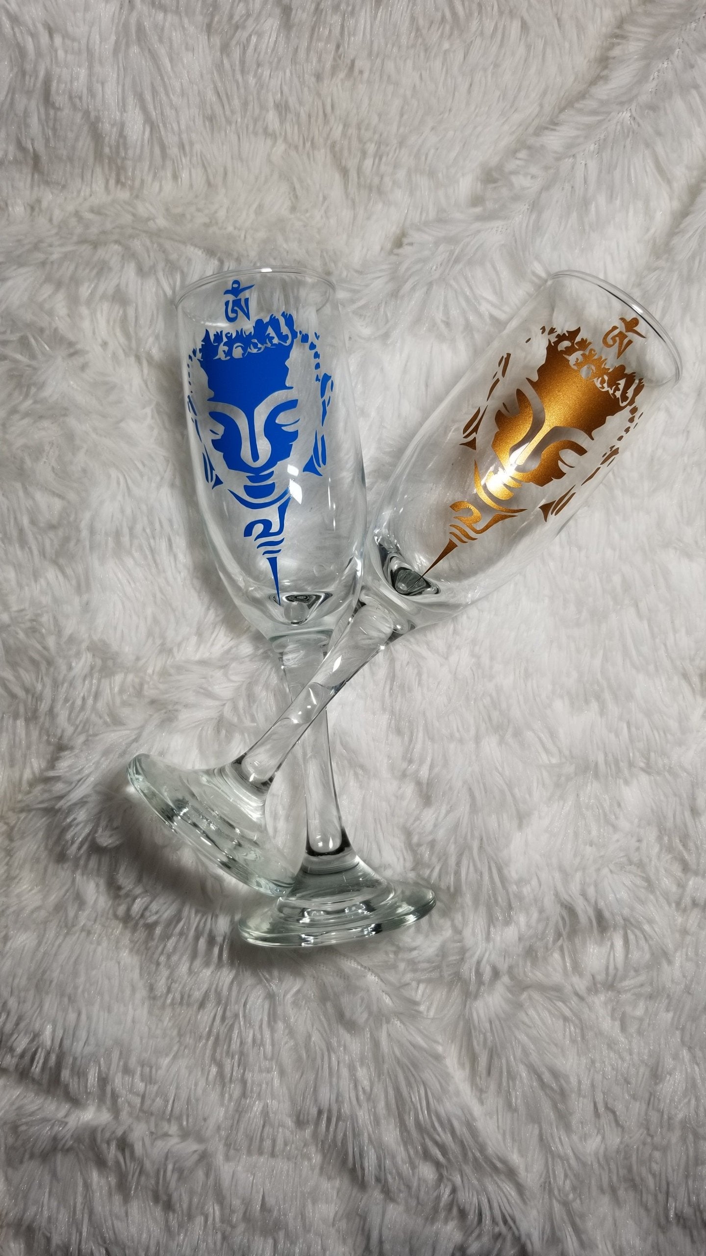Buddha, Buddha glasses, Meditation, Relaxation, Kitchen decor, Couple Champagne, Wedding glasses - CCCreationz