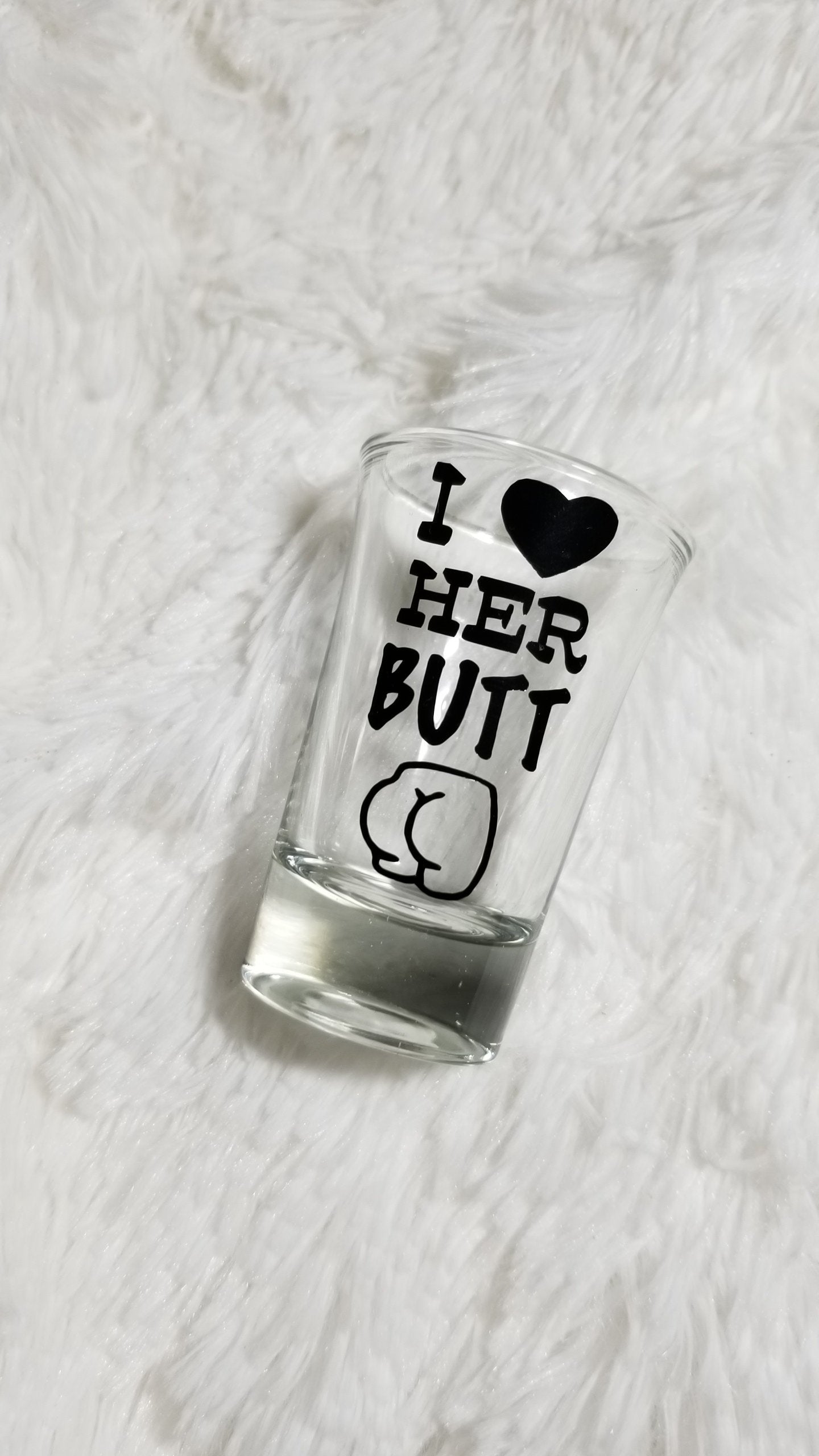 Beard lover, Butt Lover, couple gift, I love his beard, I love her butt, Custom shot glass, - CCCreationz
