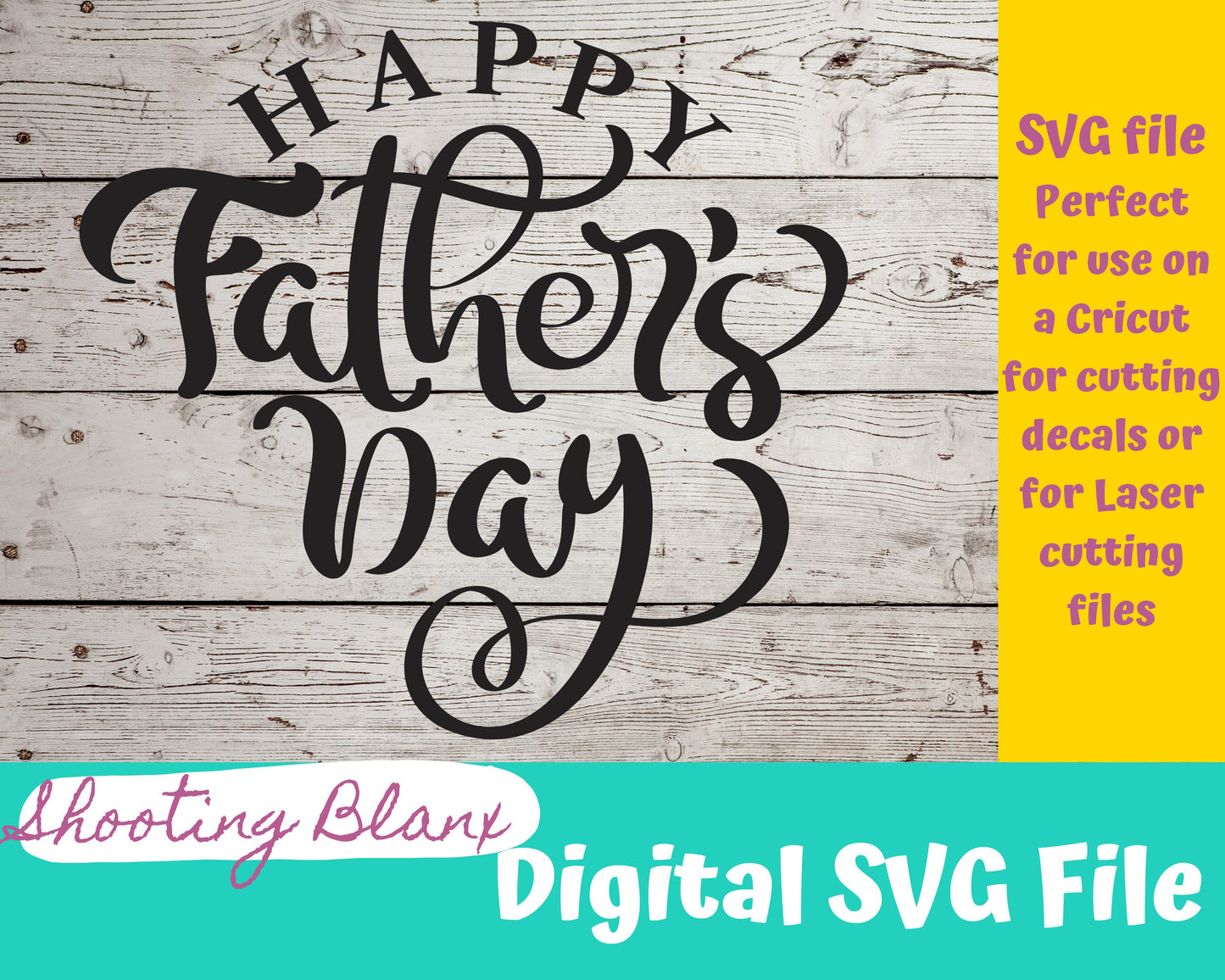 Happy Fathers Day SVG Cursive file perfect for Cricut, Cameo, or Silhouette also great for laser engraving Glowforge , father, dad