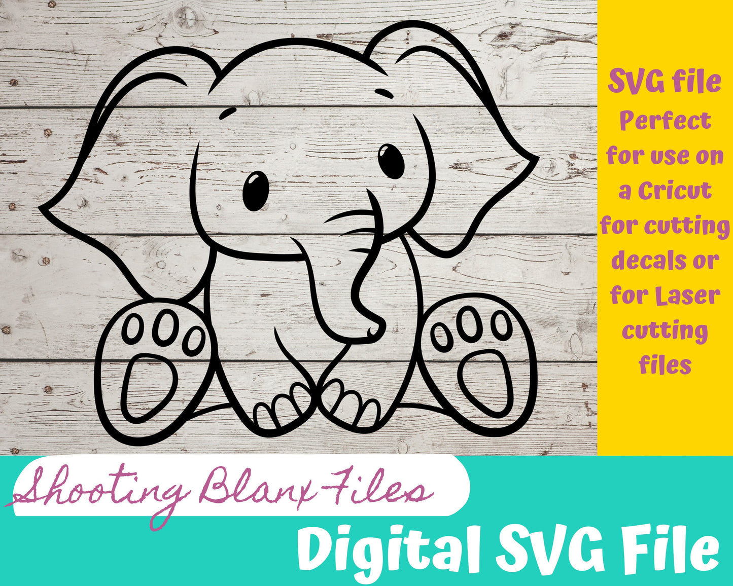 Elephant baby SVG bundle file perfect for Cricut, Cameo, or Silhouette also engraving Glowforge, baby shower