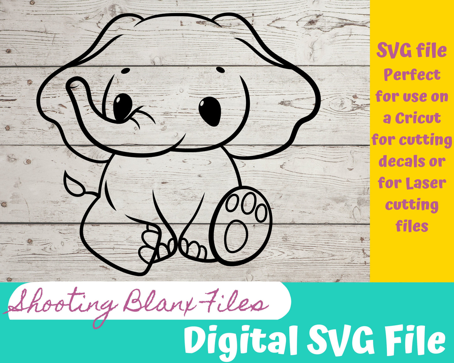 Elephant baby SVG bundle file perfect for Cricut, Cameo, or Silhouette also engraving Glowforge, baby shower