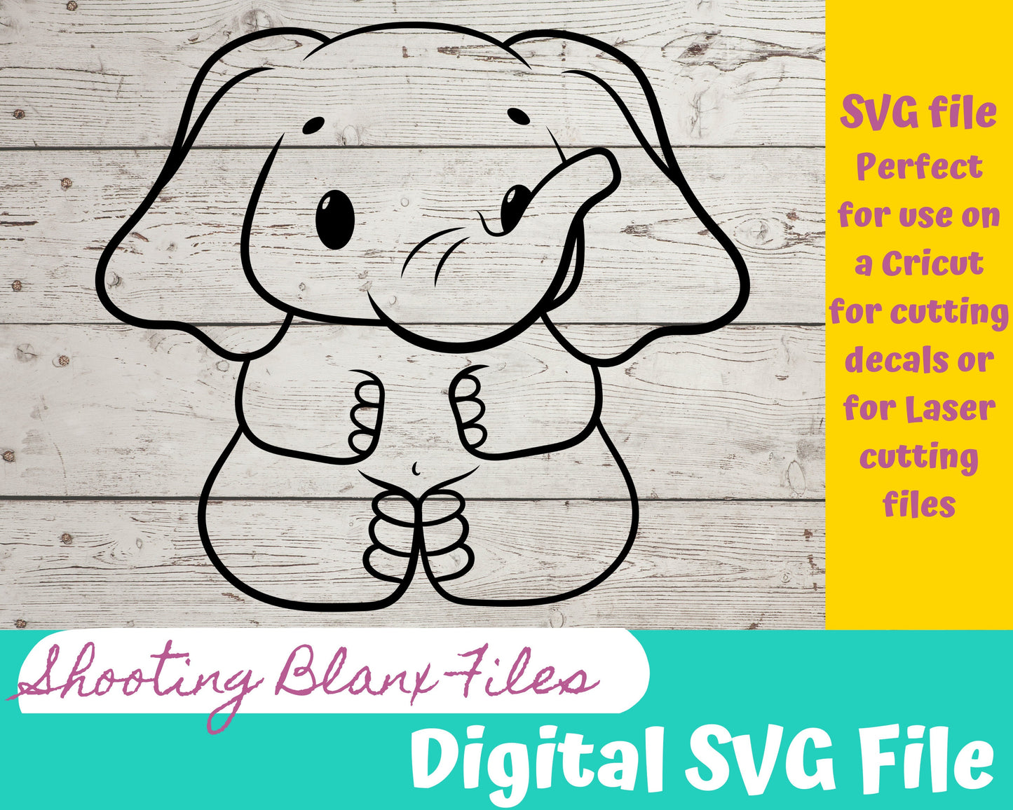 Elephant baby SVG bundle file perfect for Cricut, Cameo, or Silhouette also engraving Glowforge, baby shower