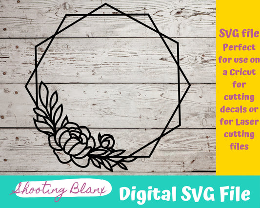 Wedding Flower Frame bundle SVG files perfect for Cricut, Cameo, or Silhouette, laser engraving Glowforge, Fancy