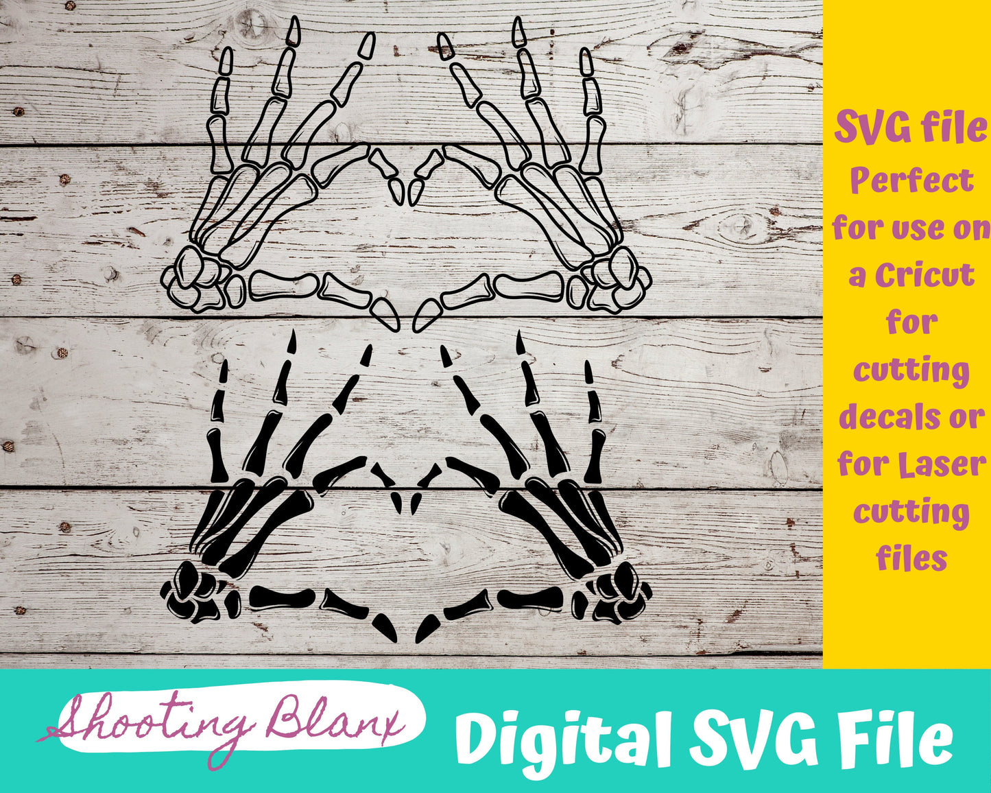 Skeleton Hand Gestures bundle SVG files perfect for Cricut, Cameo, or Silhouette also for laser engraving Glowforge, horror, spooky