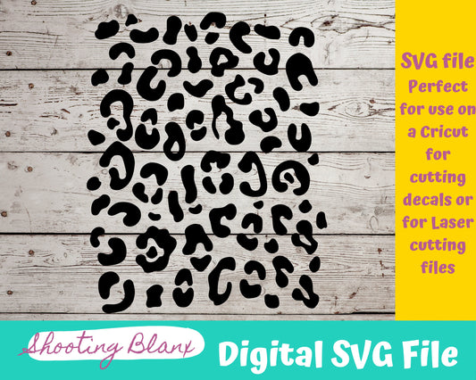 Leopard Print Pattern SVG files perfect for Cricut, Cameo, or Silhouette also for laser engraving Glowforge, print, tumbler
