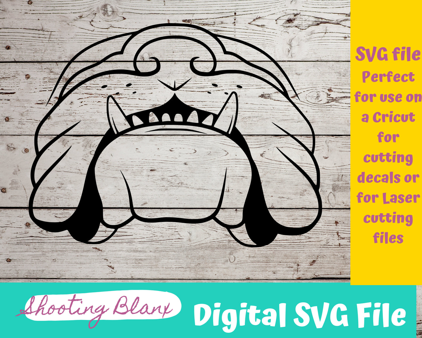 Bull Dog  Mouth SVG file perfect for Cricut, Cameo, or Silhouette also for laser engraving Glowforge, half face, mask, sublimation