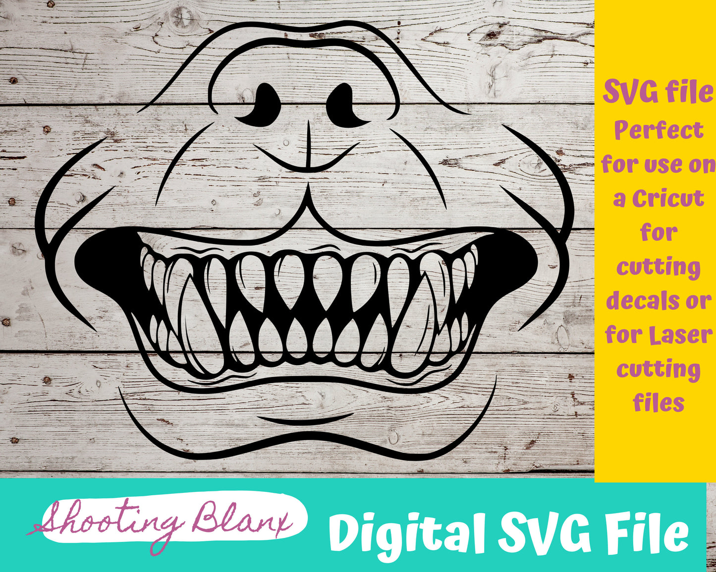Pitbull Dog Mouth SVG file perfect for Cricut, Cameo, or Silhouette also for laser engraving Glowforge, half face, mask, sublimation