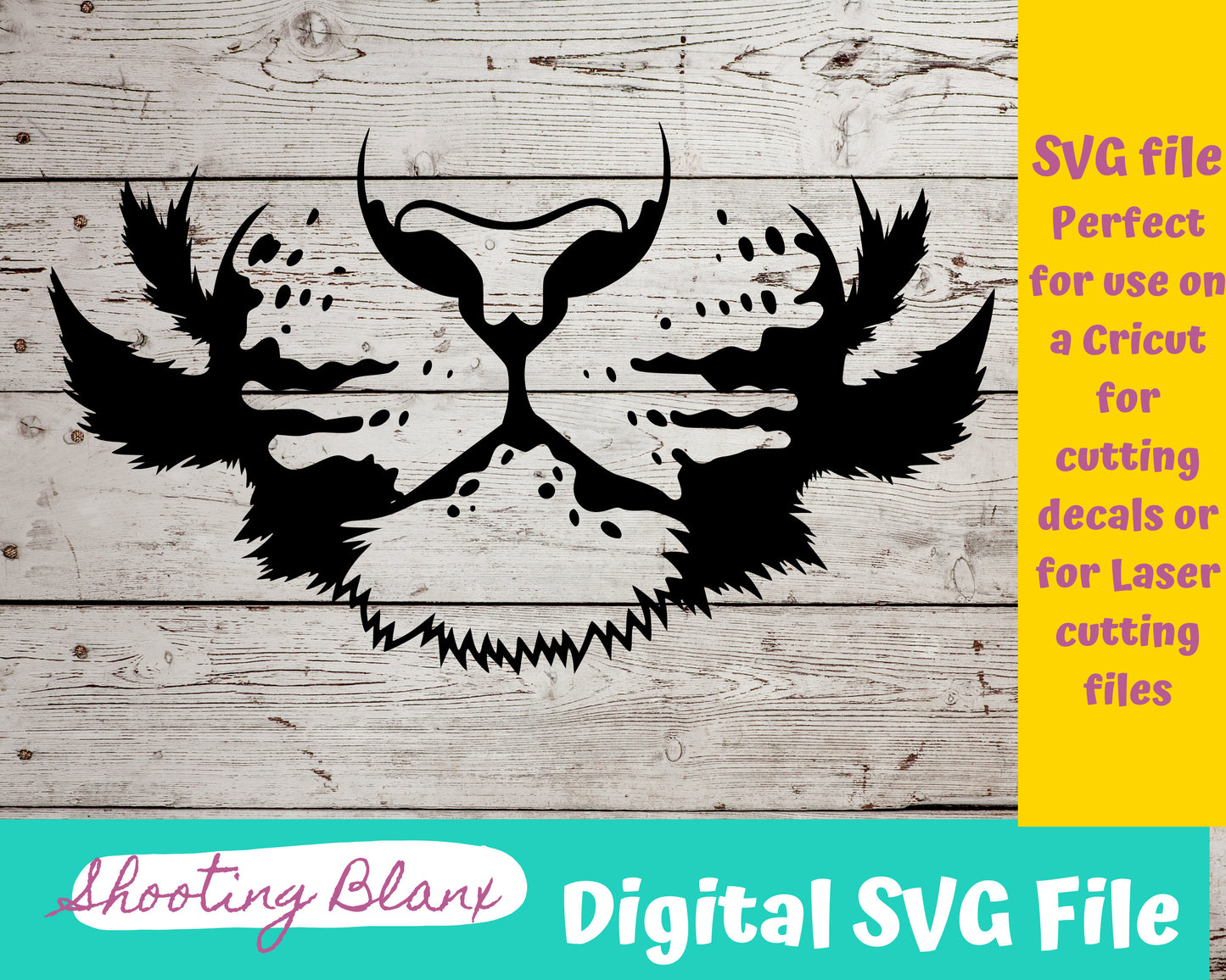 Tiger Mouth SVG file perfect for Cricut, Cameo, or Silhouette also for laser engraving Glowforge, half face, mask, sublimation