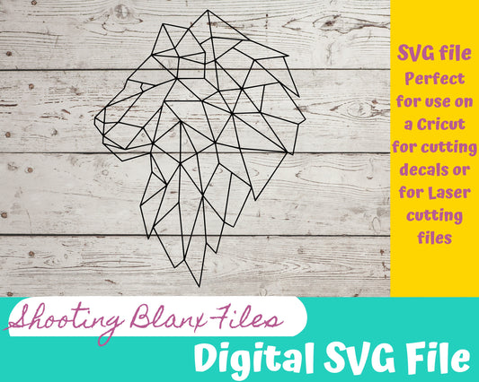 Lion Line Art SVG files perfect for Cricut, Cameo, or Silhouette also for laser engraving Glowforge animal, graphic, line art