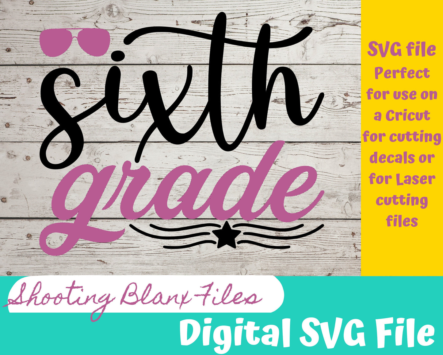 Sixth Grade Squade SVG file perfect for Cricut, Cameo, or Silhouette, laser engraving Glowforge, education, teachers week, school, 6th