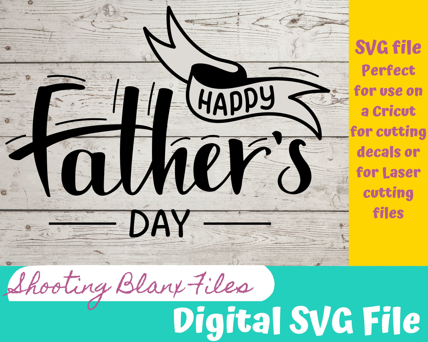 Happy Father's Day banner SVG file perfect for Cricut, Cameo, or Silhouette also great for laser engraving Glowforge , father, dad