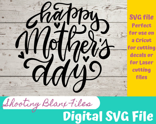 Mother's Day word art SVG file perfect for Cricut, Cameo, or Silhouette also great for laser engraving Glowforge , Mom, Mother