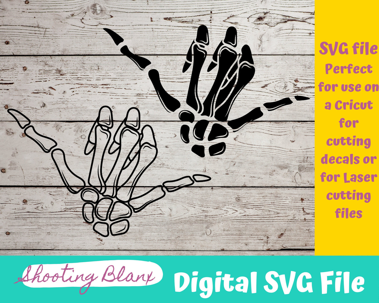 Skeleton Hand Gestures bundle SVG files perfect for Cricut, Cameo, or Silhouette also for laser engraving Glowforge, horror, spooky
