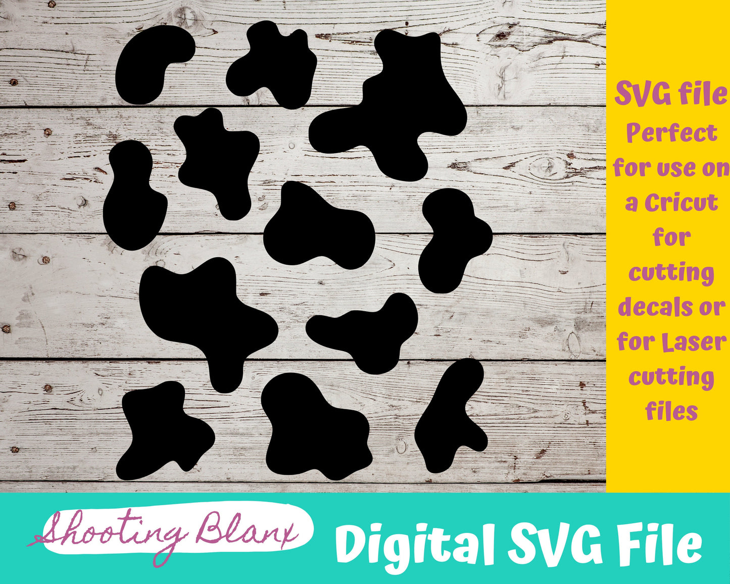Cow Pattern SVG files perfect for Cricut, Cameo, or Silhouette also for laser engraving Glowforge, print, tumbler