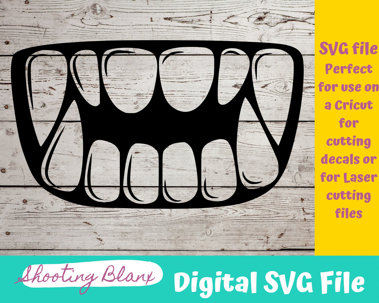 Teeth / Bite bundle SVG files perfect for Cricut, Cameo, or Silhouette also for laser engraving Glowforge, monster, mouth, lips, tooth