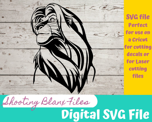 Lion SVG file perfect for Cricut, Cameo, or Silhouette also for laser engraving Glowforge, animal, lion