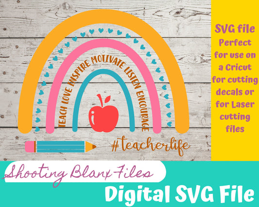 Teacher Life SVG file perfect for Cricut, Cameo, or Silhouette, laser engraving Glowforge, education, teachers week, school, educator