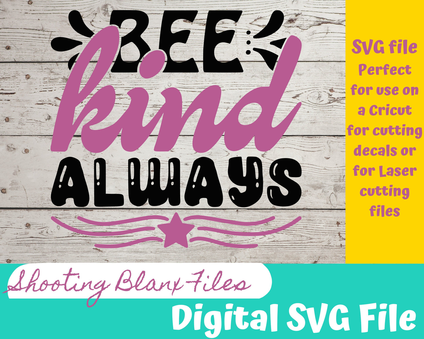 Bee Kind SVG file perfect for Cricut, Cameo, or Silhouette, laser engraving Glowforge, education, teachers week, school