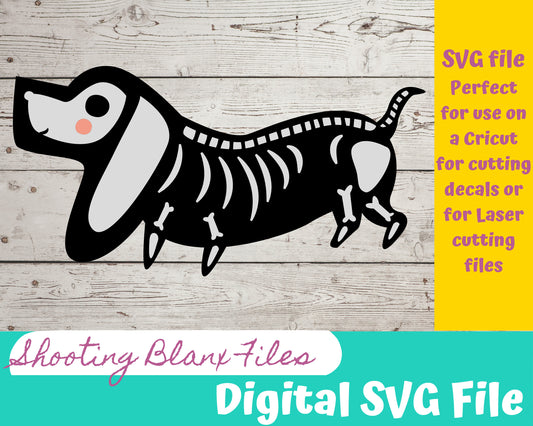 Dog Skeleton SVG file perfect for Cricut, Cameo, or Silhouette also for laser engraving Glowforge, Scary, Halloween, animal, rhinoceros