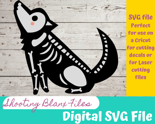 Wolf Skeleton SVG file perfect for Cricut, Cameo, or Silhouette also for laser engraving Glowforge, Scary, Halloween, animal