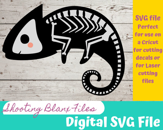 Reptile Skeleton SVG file perfect for Cricut, Cameo, or Silhouette also for laser engraving Glowforge, Scary, Halloween, animal